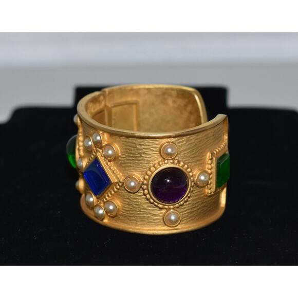 RARE Ann Taylor Gripoix Byzantine-inspired Maltese Cuff Bracelet - Picture 6 of 6